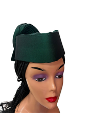 Load image into Gallery viewer, Emerald Green Silk Zara Cap | African Headwrap Hat
