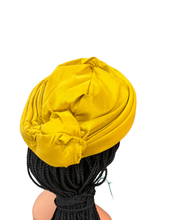 Load image into Gallery viewer, Mustard Yellow Silk Zara Cap | African Headwrap Hat
