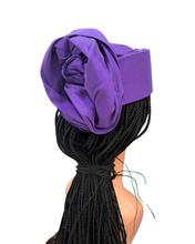 Load image into Gallery viewer, Purple Silk Zara Cap | African Headwrap Hat
