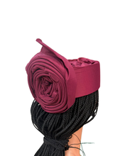 Load image into Gallery viewer, Wine Silk Zara Cap | African Headwrap Hat
