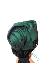 Load image into Gallery viewer, Emerald Green Silk Zara Cap | African Headwrap Hat
