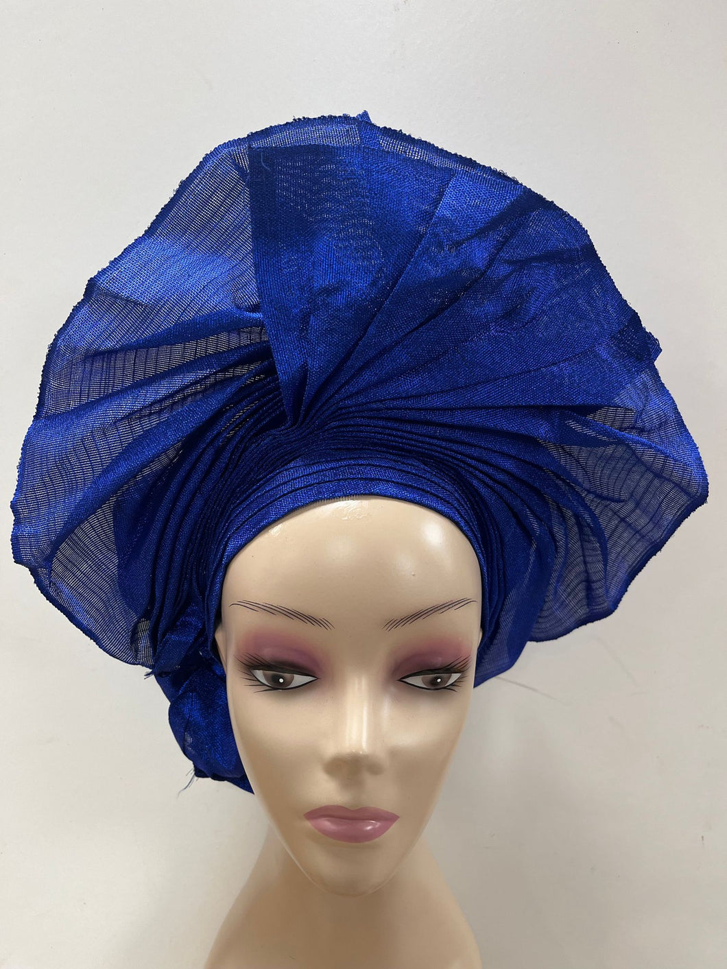Blue Aso-Oke Auto Gele