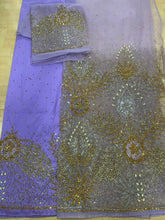 Load image into Gallery viewer, Lilac Net George with Blouse Fabric (3 Pieces)
