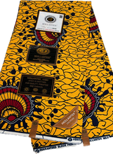 Load image into Gallery viewer, Yellow and Red Hollantex Ankara - 6 Yards (100% Cotton)
