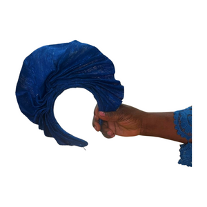 Royal Blue Aso Oke Headband