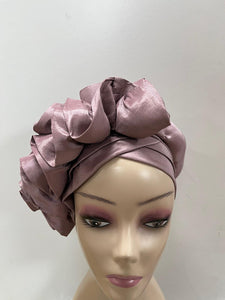 Blush Pink Pre-styled Turban Hat / Auto Gele