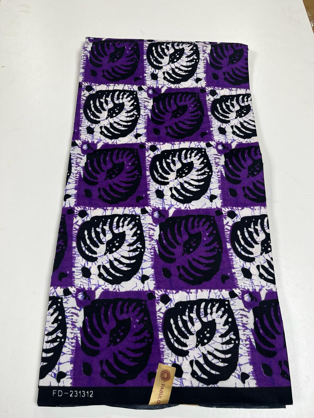 Purple Ankara Print - 6 Yards