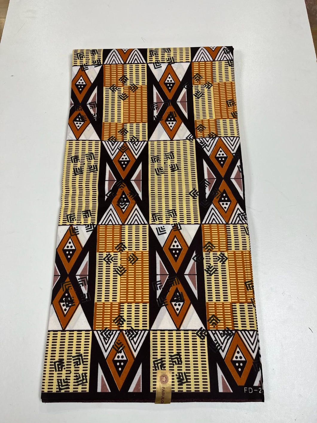 Brown and Cream Ankara Print - 6 Yards