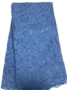 Light Blue French Lace - 5 Yards