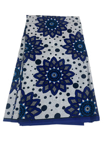 Blue and White Ankara Print - 6 Yards
