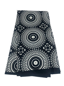 Black and White Ankara Print - 6 Yards