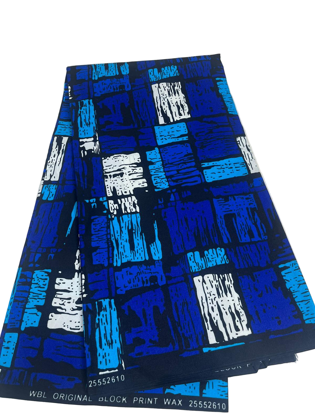 Royal Blue and White Ankara Print - 6 Yards