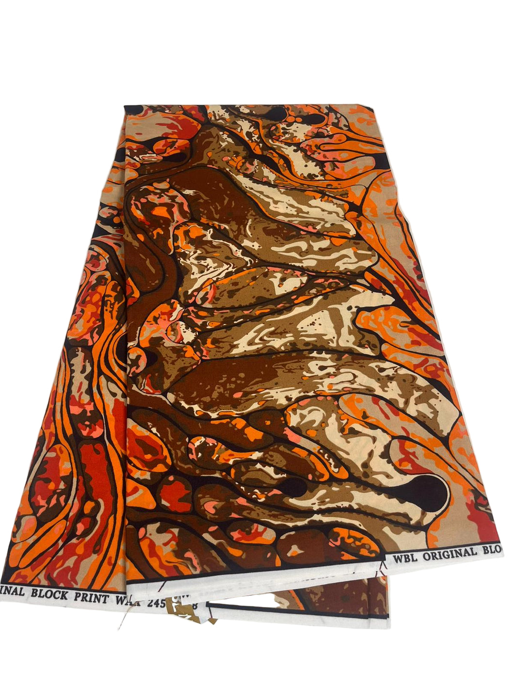 Orange Multicoloured Ankara Print - 6 Yards