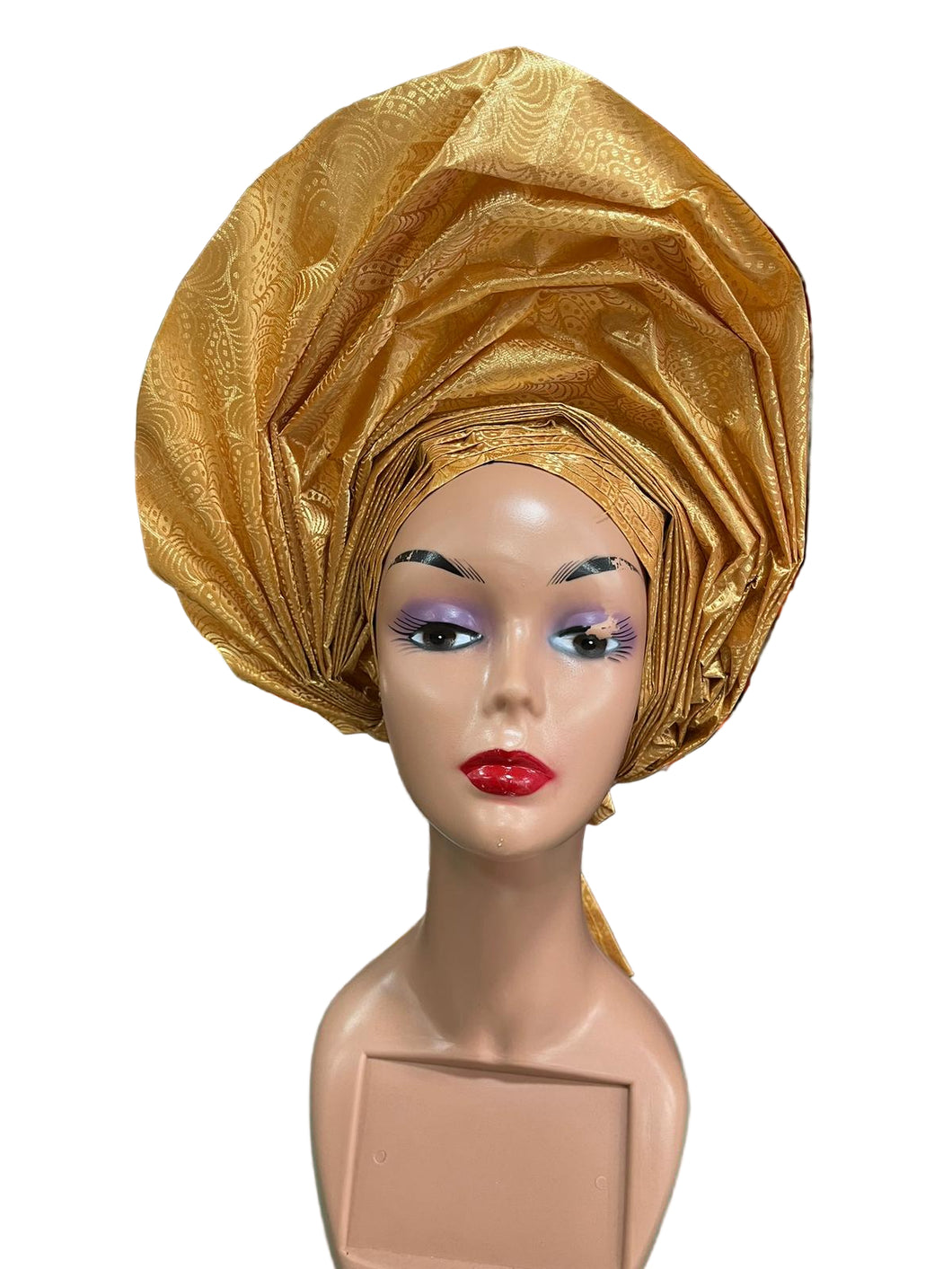 Gold Headtie Auto Gele