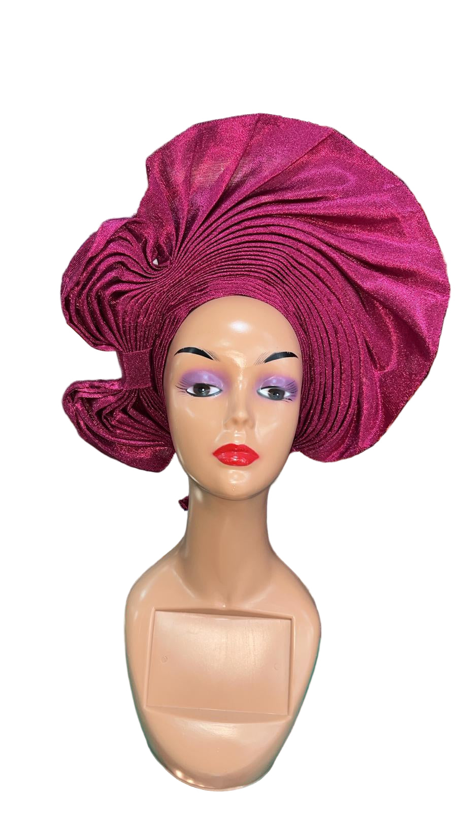 Magenta Pink Aso-Oke Auto Gele