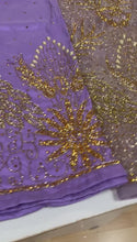 Load and play video in Gallery viewer, Lilac Net George with Blouse Fabric (3 Pieces)
