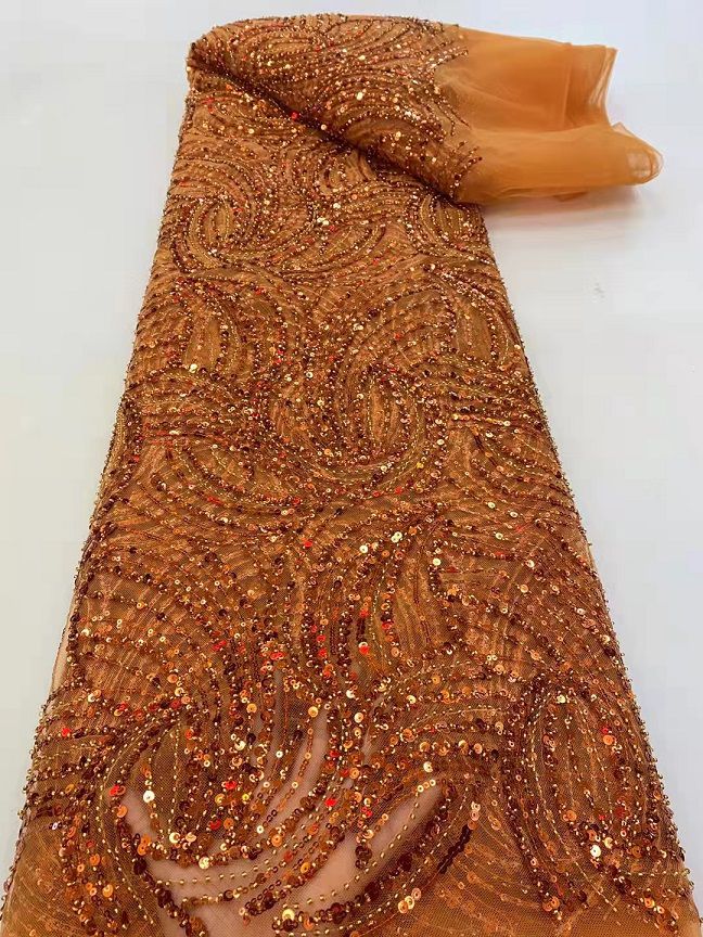 Orange Bridal French Lace - 5 Yards