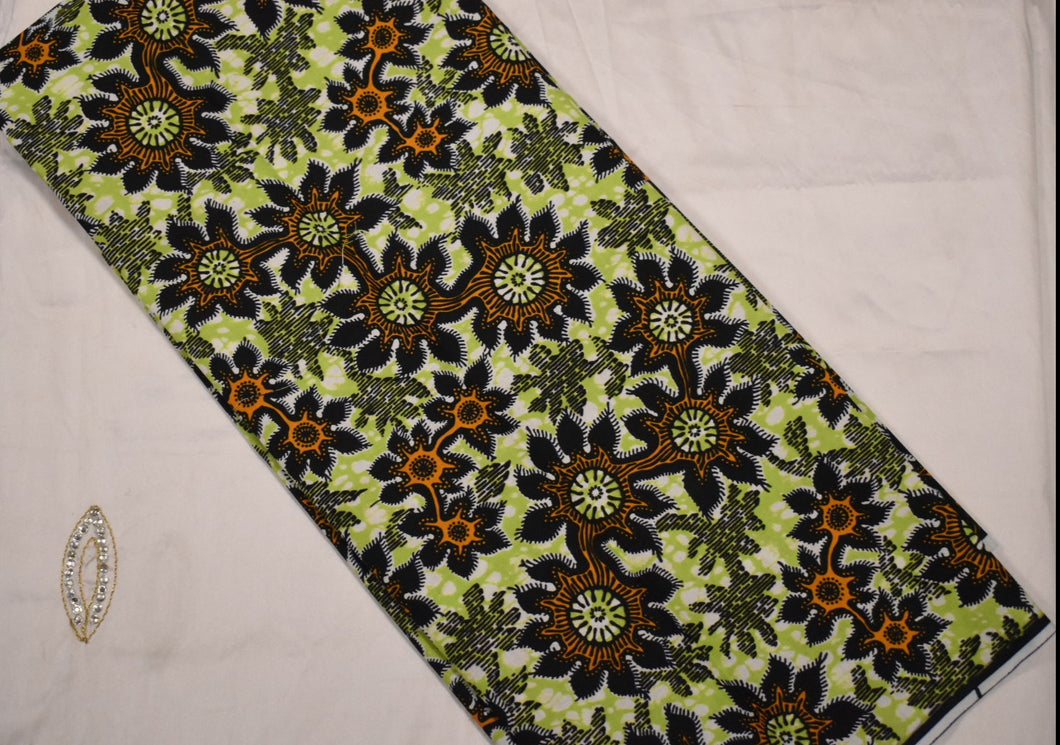 100% Cotton Block Print Ankara- 1 Yard