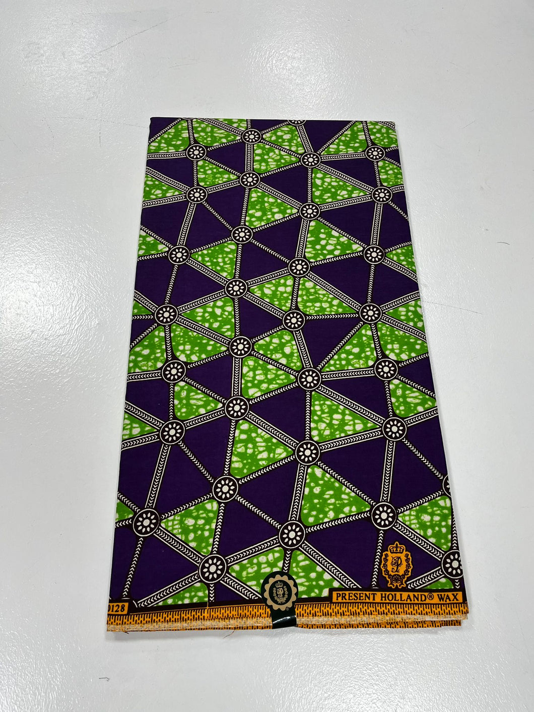 Purple and Green Block Print Ankara - 6 Yards