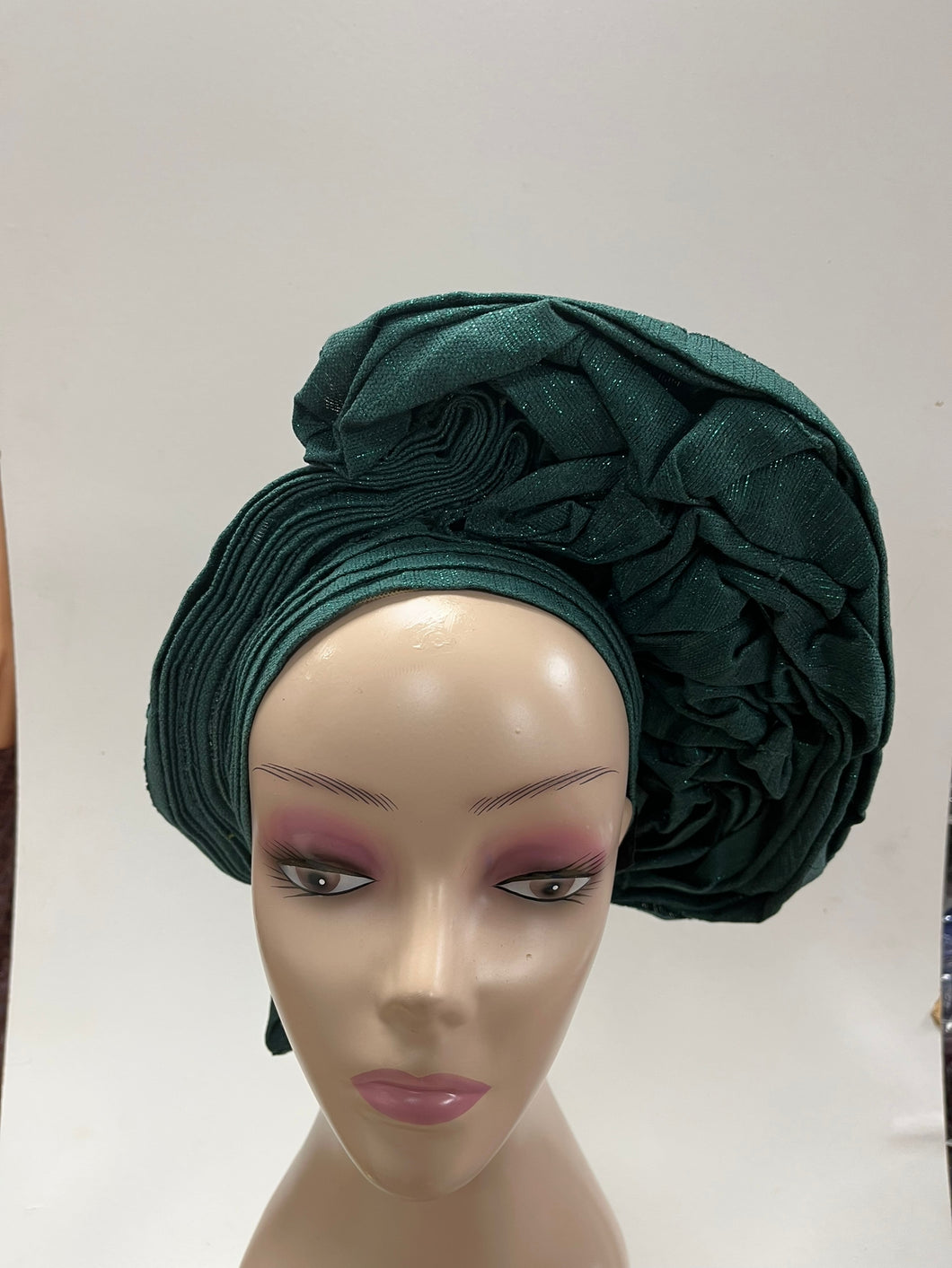 Emerald Green Aso-Oke Auto Gele