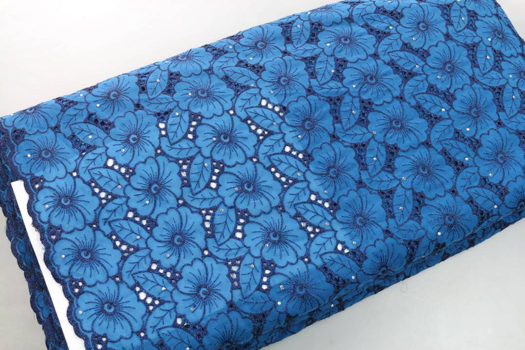 Blue French Lace - 5 Yards