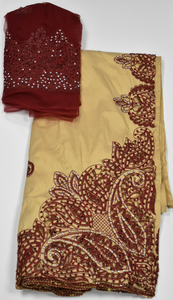 Gold and Wine George with Blouse Fabric