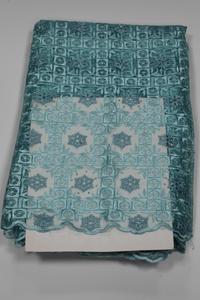 Aqua Green French Lace - 5 Yards
