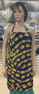 Blue and Yellow Ankara Print Apron