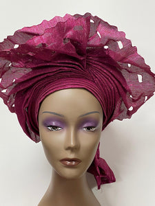 Fuchsia Pink Auto Gele