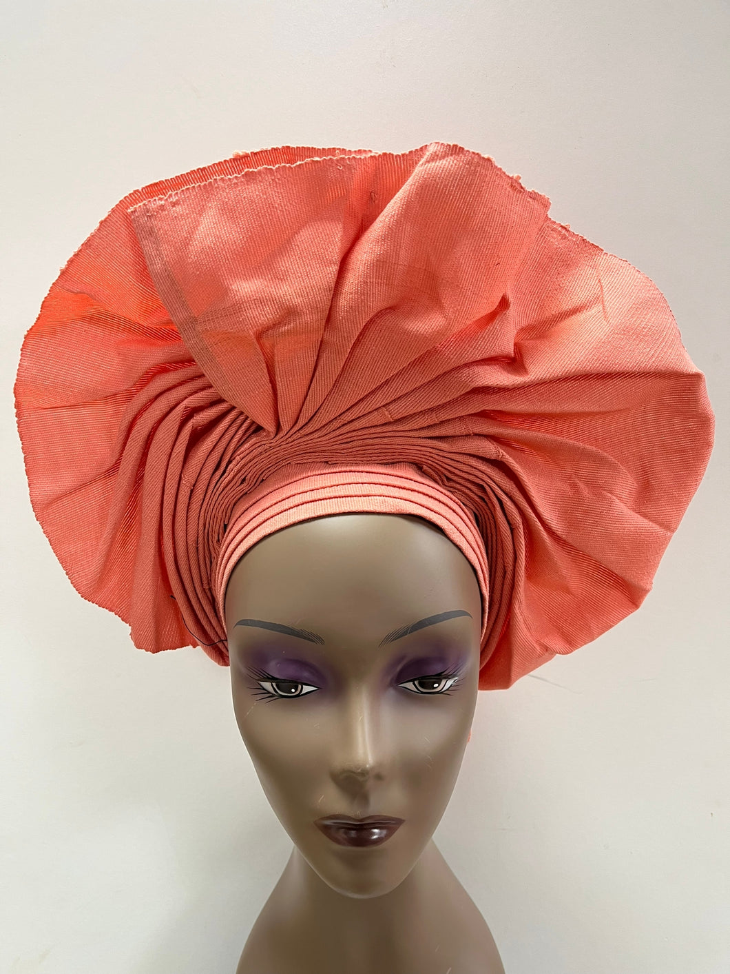 Peach Aso-Oke  Auto Gele