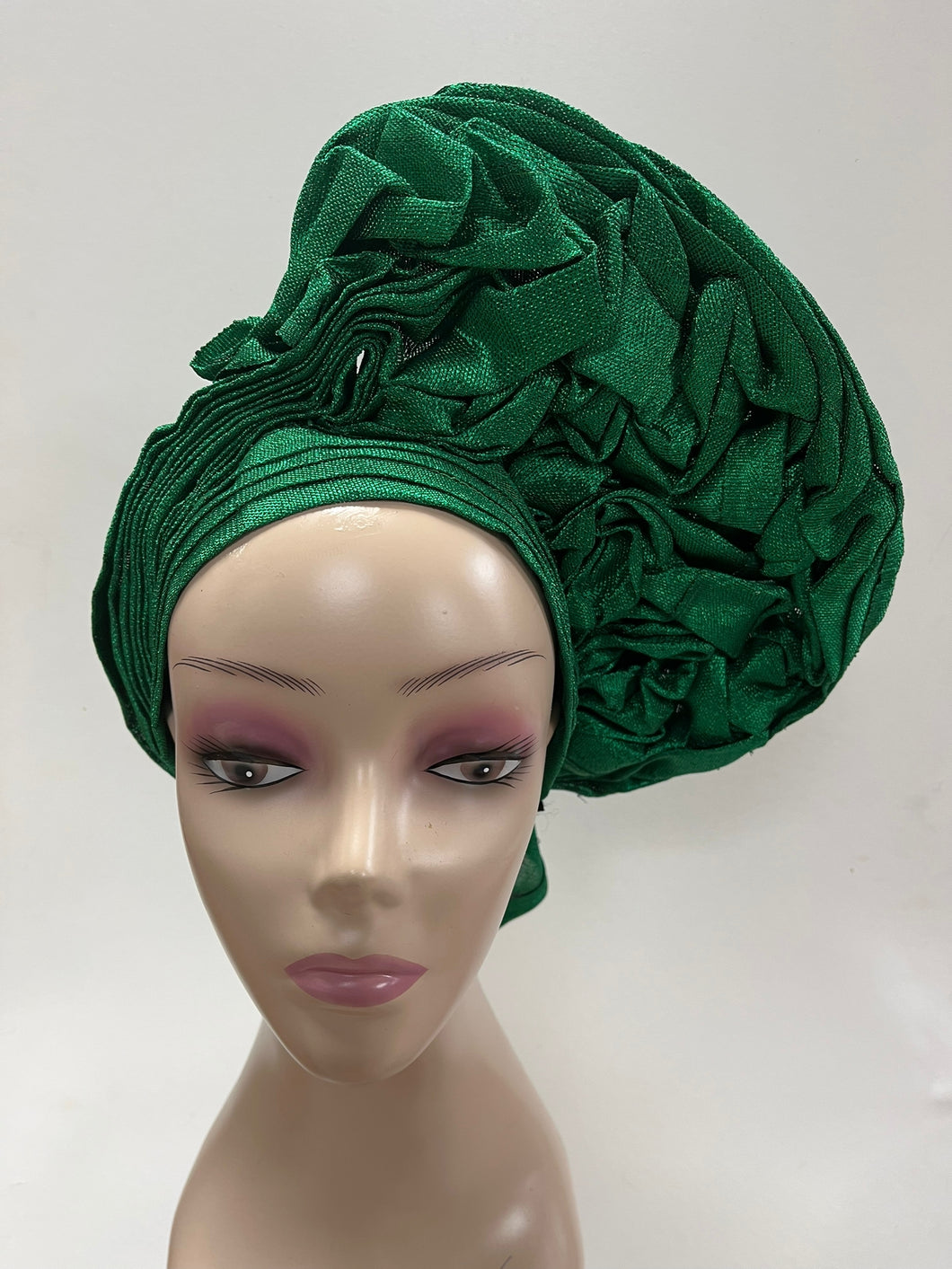 Bottle Green Aso-Oke Auto Gele